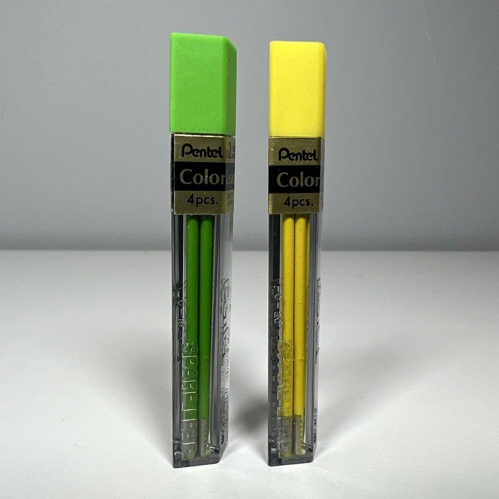 Vintage Pentel Green & Yellow Color Leads 2x58mm CH121 Japan New